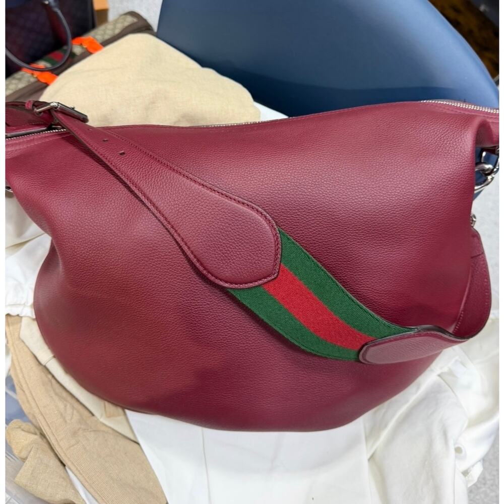 Gucci Large B Rossa Ancora Hobo Bag with Ophidia Strap NEW - Picture 2 of 4
